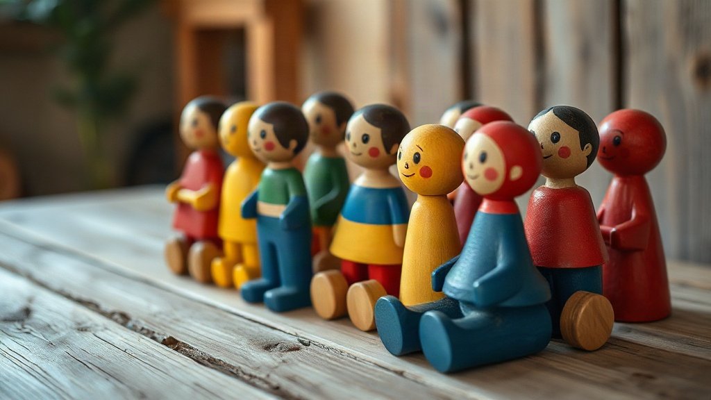 Colourful traditional wooden toys from Hrvatsko Zagorje, Croatia.