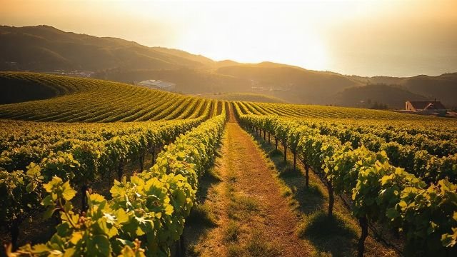 Rolling hills with vineyards in Croatia