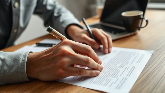 Business registration documents and a laptop on a desk in Croatia
