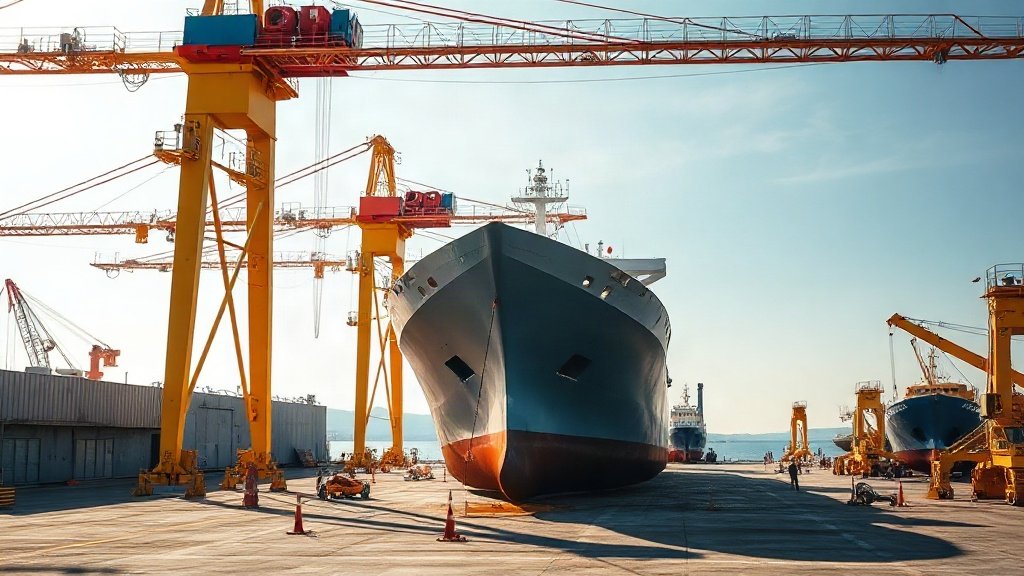 Cranes at a shipyard in Rijeka