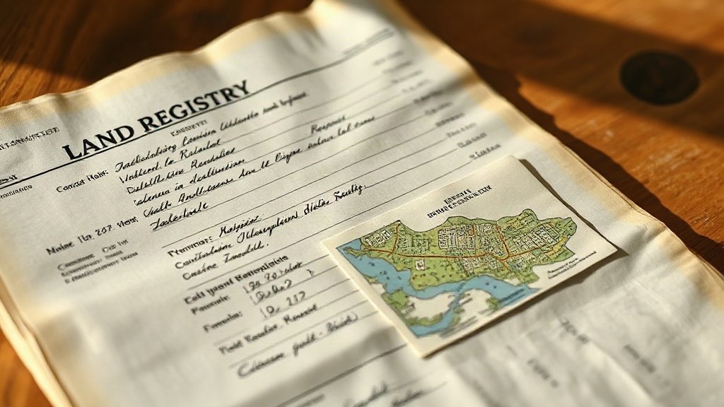 Close-up of a Croatian land registry excerpt document with property maps.