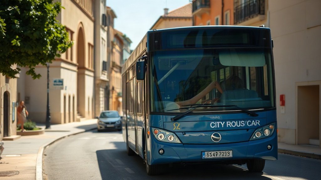 A city bus driving on a street in Croatia