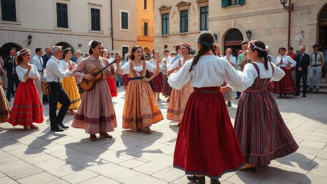 Traditional Linđo dance performance in Dubrovnik