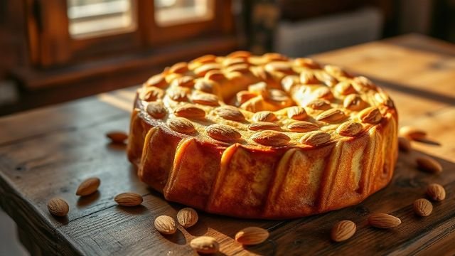 A traditional spiral-shaped almond cake from the island of Rab